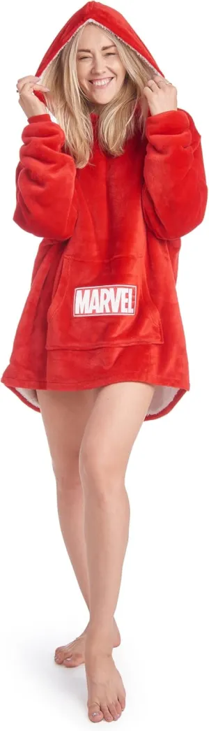 Marvel Oversized Blanket Hoodie Sherpa Wearable Hooded Lounge Sweatshirt