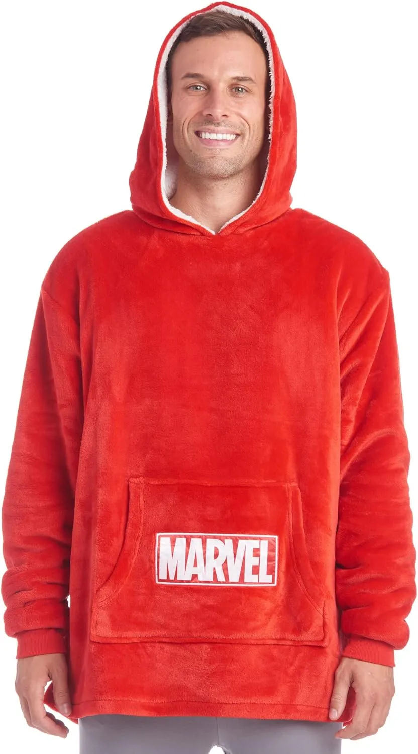 Marvel Oversized Blanket Hoodie Sherpa Wearable Hooded Lounge Sweatshirt