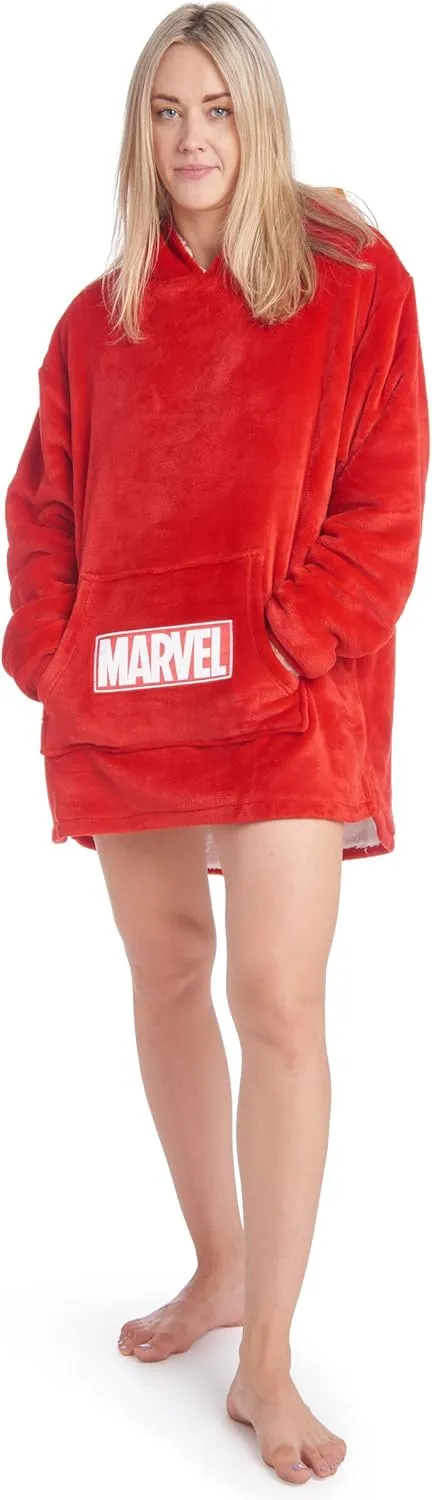 Marvel Oversized Blanket Hoodie Sherpa Wearable Hooded Lounge Sweatshirt