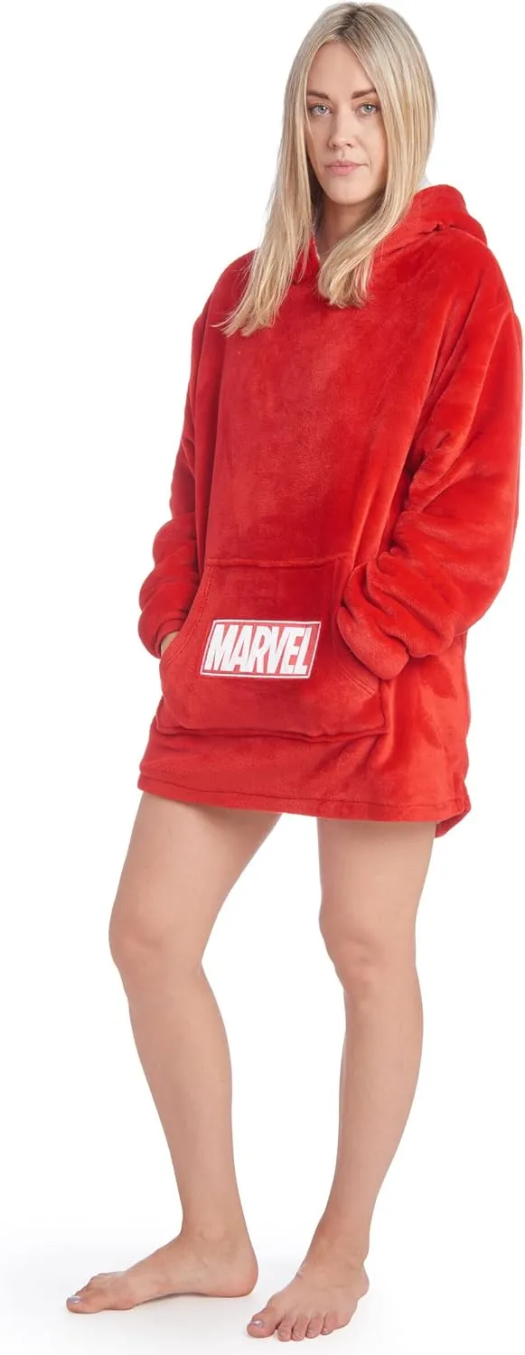 Marvel Oversized Blanket Hoodie Sherpa Wearable Hooded Lounge Sweatshirt