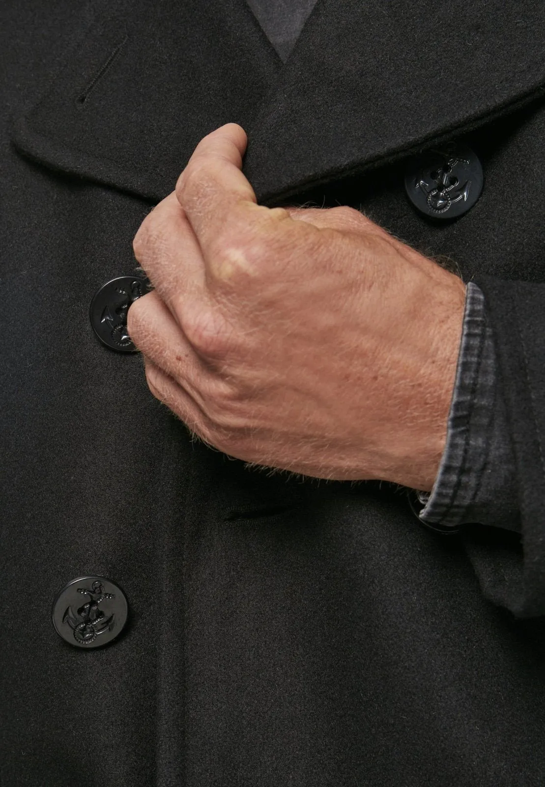 Men's Black Pea Thick Coat