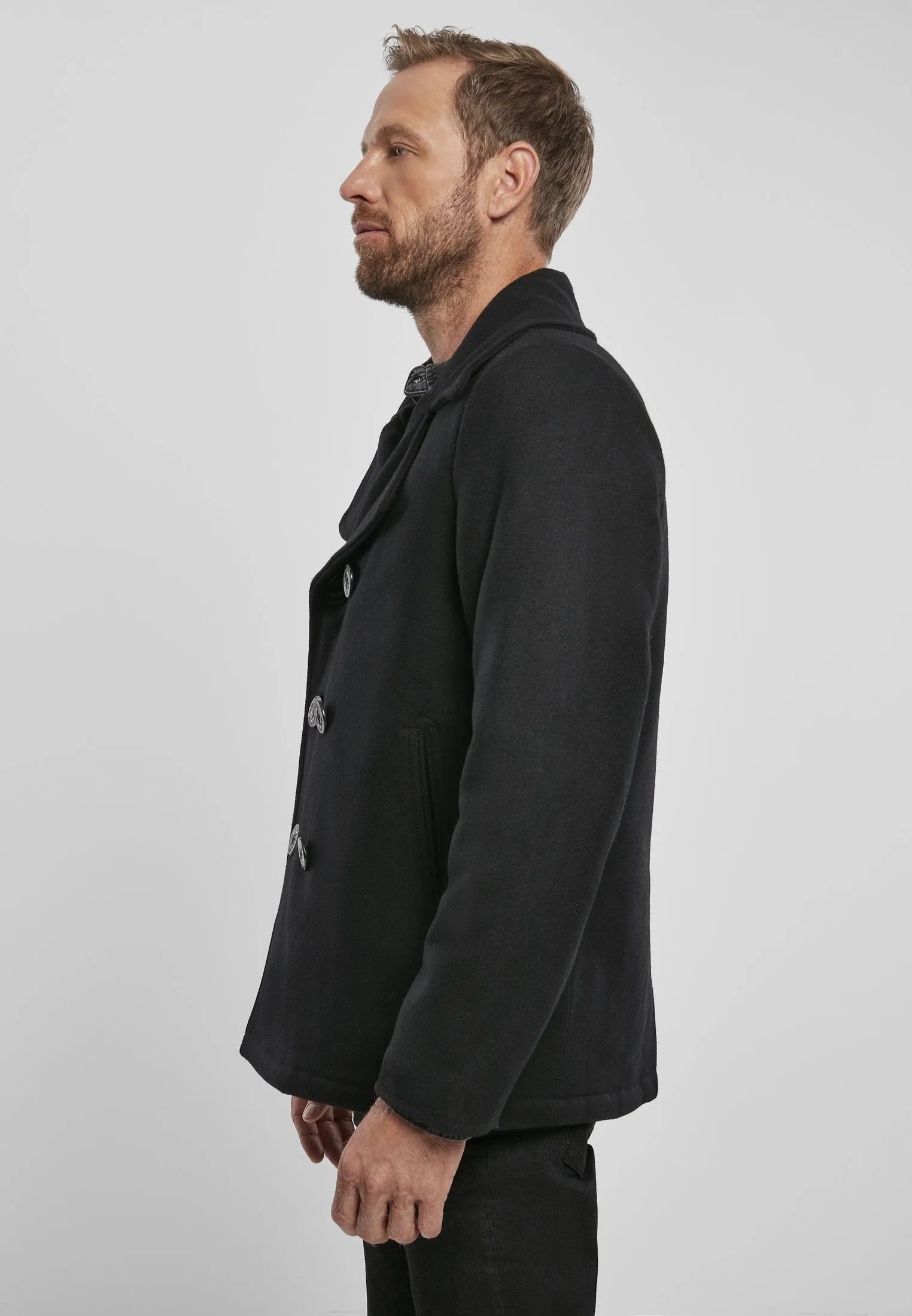 Men's Black Pea Thick Coat