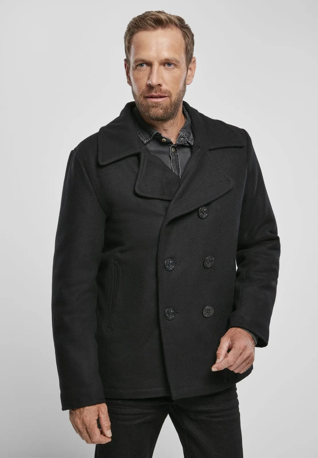 Men's Black Pea Thick Coat