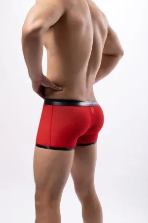 Men's Flat Underwear Brief Breathable Low Waist Hollow Out Patent Leather Mesh Boxer Briefs