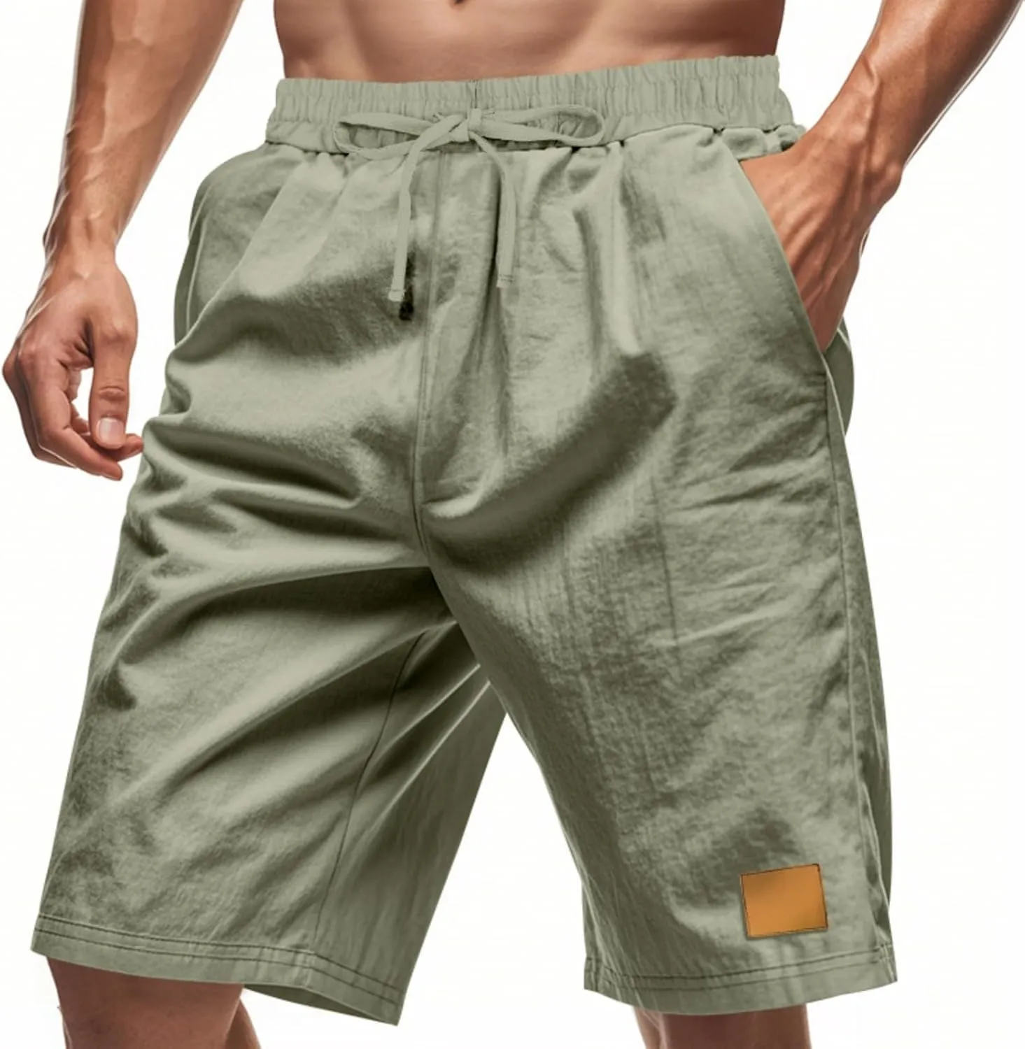 Men's Shorts Casual Classic Fit Drawstring Summer Beach Shorts with Elastic Waist and Pockets 2025