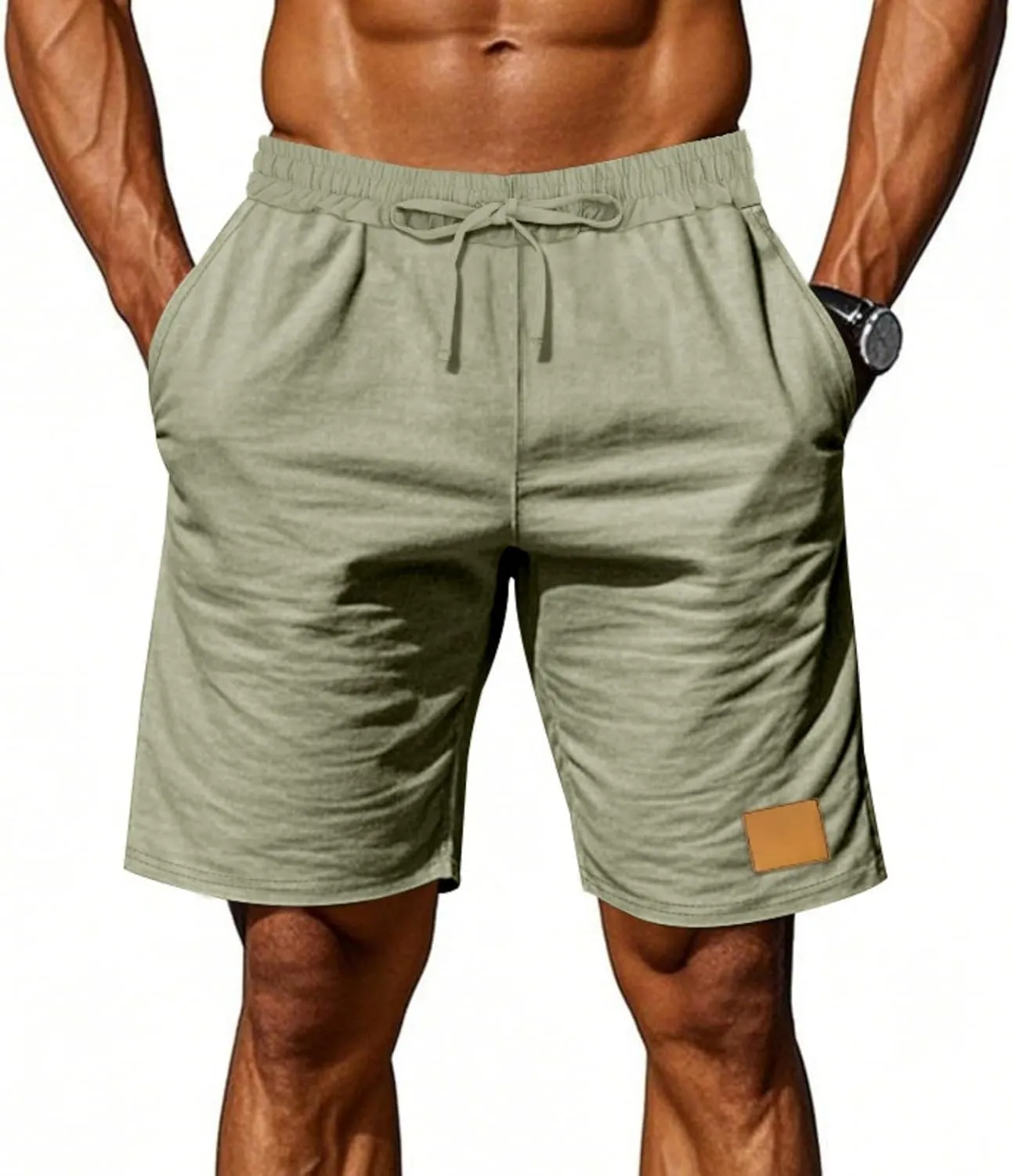 Men's Shorts Casual Classic Fit Drawstring Summer Beach Shorts with Elastic Waist and Pockets 2025