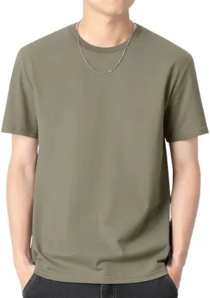 Men's Summer Cotton T-Shirt Round Neck Colors Short Sleeve Casual Tee Youth Breathable Comfortable