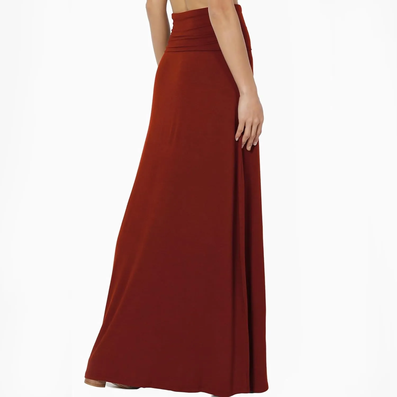 Midi Skirts for Women,Daily Elegant Skirt High Waist Draped Skirt Goddess Long Pleated Skirt Woman Summer Elastic Waist