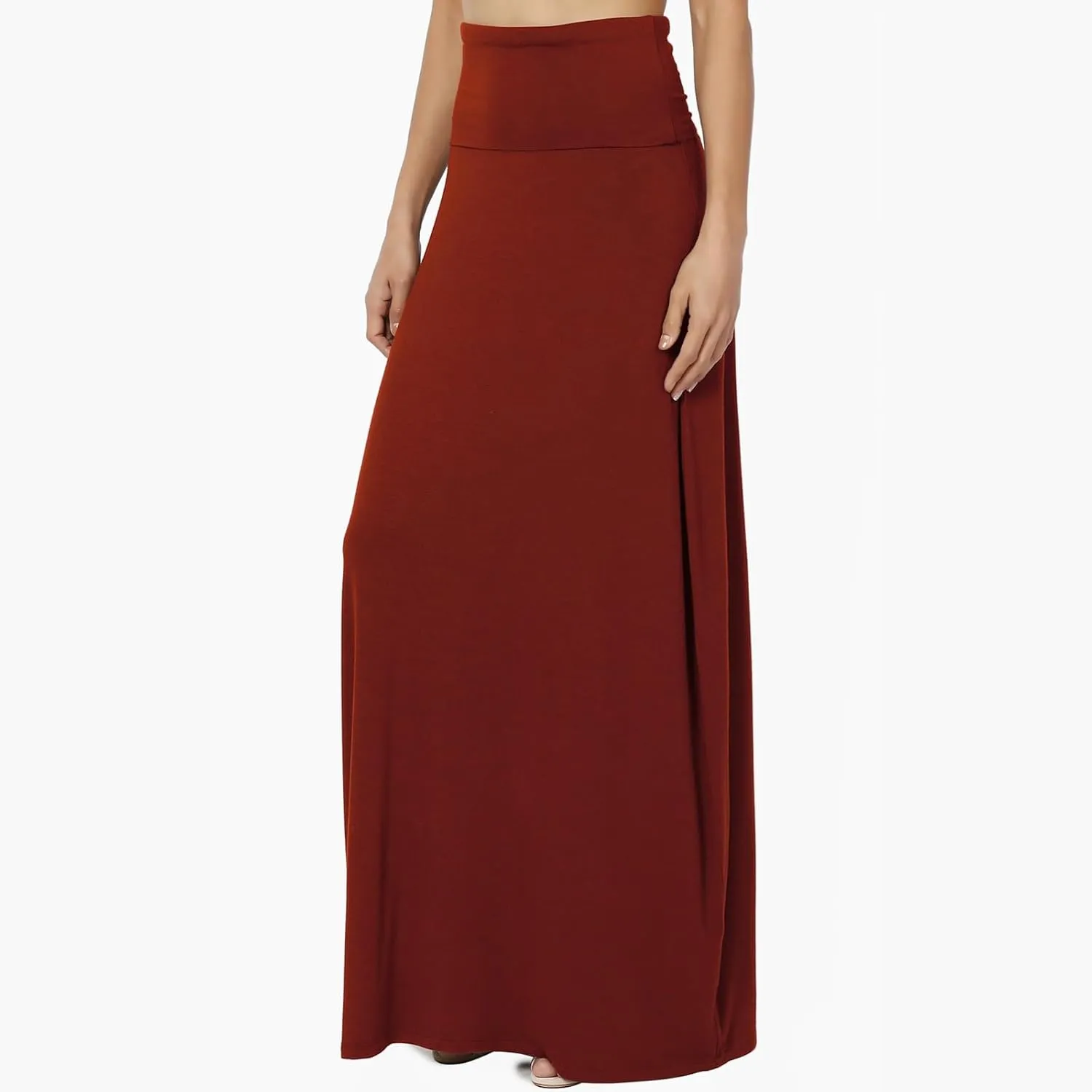 Midi Skirts for Women,Daily Elegant Skirt High Waist Draped Skirt Goddess Long Pleated Skirt Woman Summer Elastic Waist