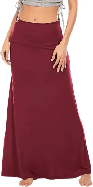 Midi Skirts for Women,Daily Elegant Skirt High Waist Draped Skirt Goddess Long Pleated Skirt Woman Summer Elastic Waist