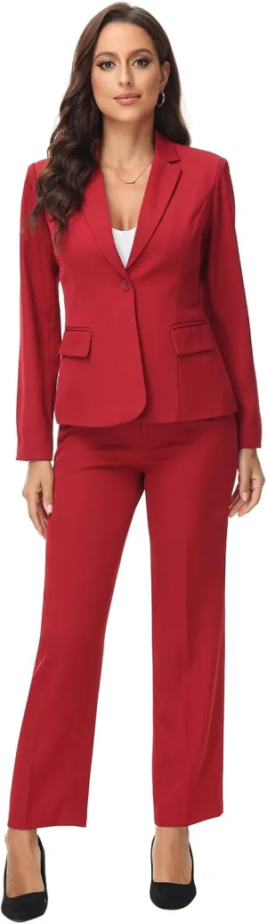 MODFUL Women's 2 Piece Suit Set - Business Pant Suits for Work