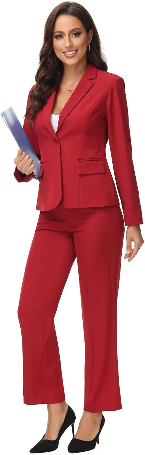 MODFUL Women's 2 Piece Suit Set - Business Pant Suits for Work