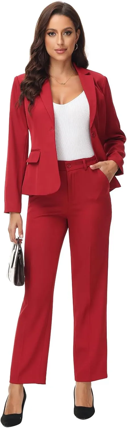 MODFUL Women's 2 Piece Suit Set - Business Pant Suits for Work
