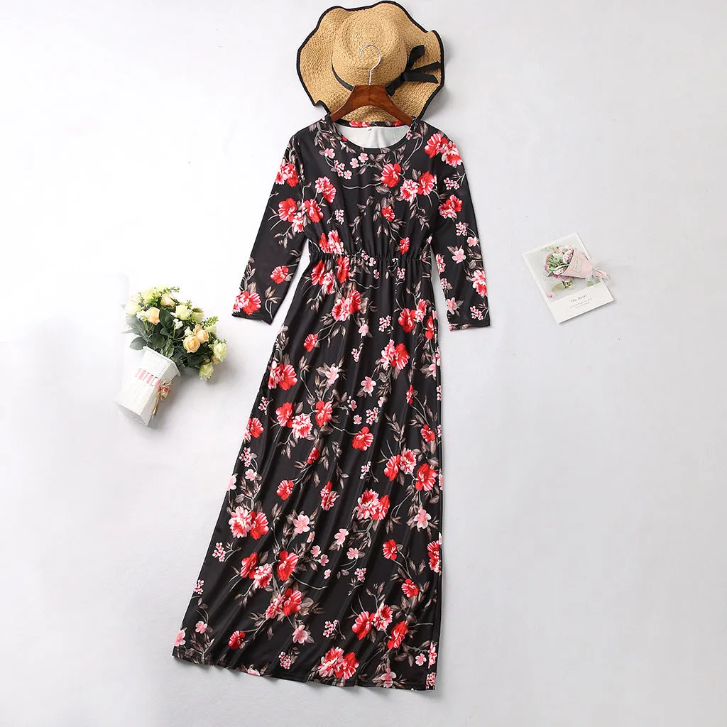 Mommy & Daughter Floral Print Dress