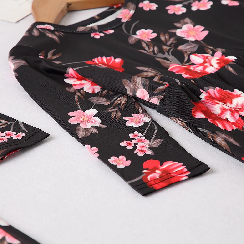 Mommy & Daughter Floral Print Dress