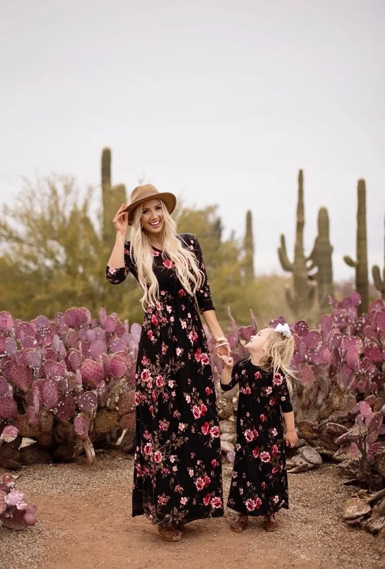 Mommy & Daughter Floral Print Dress