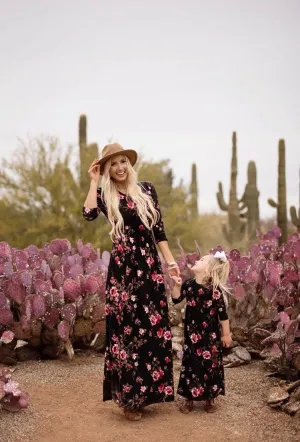 Mommy & Daughter Floral Print Dress
