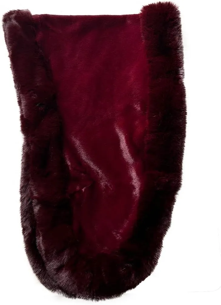 Old Dlrd Women's Winter Faux Fur Coat Wedding Bride Cloak Cape Shawl for Evening Party