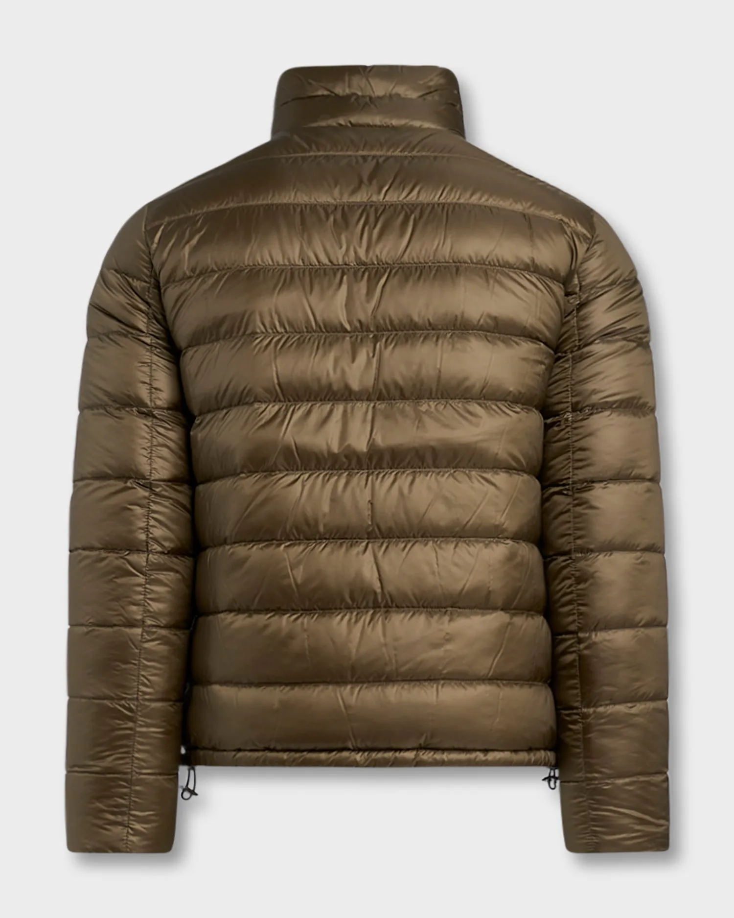 Olive And Silver Reversible Puffer Jacket