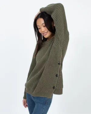 Olive Green Chunky Knit Sweater