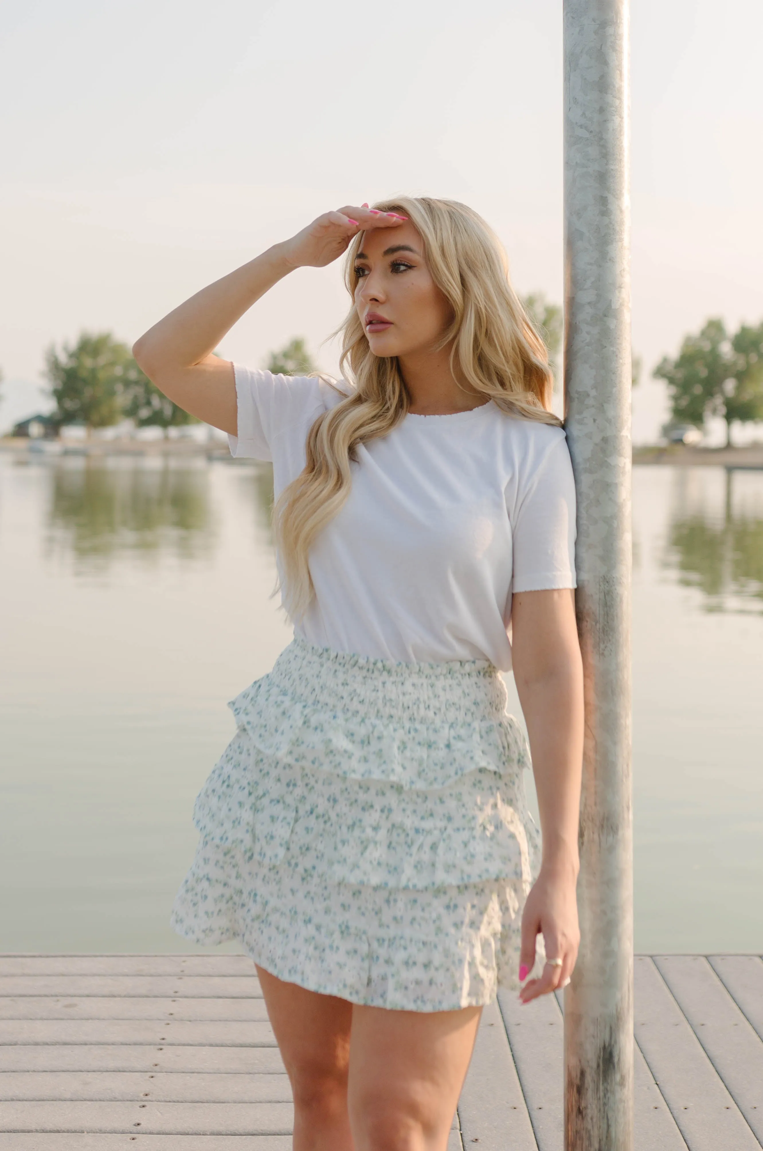 Olivia Floral Eyelet Mini Skirt