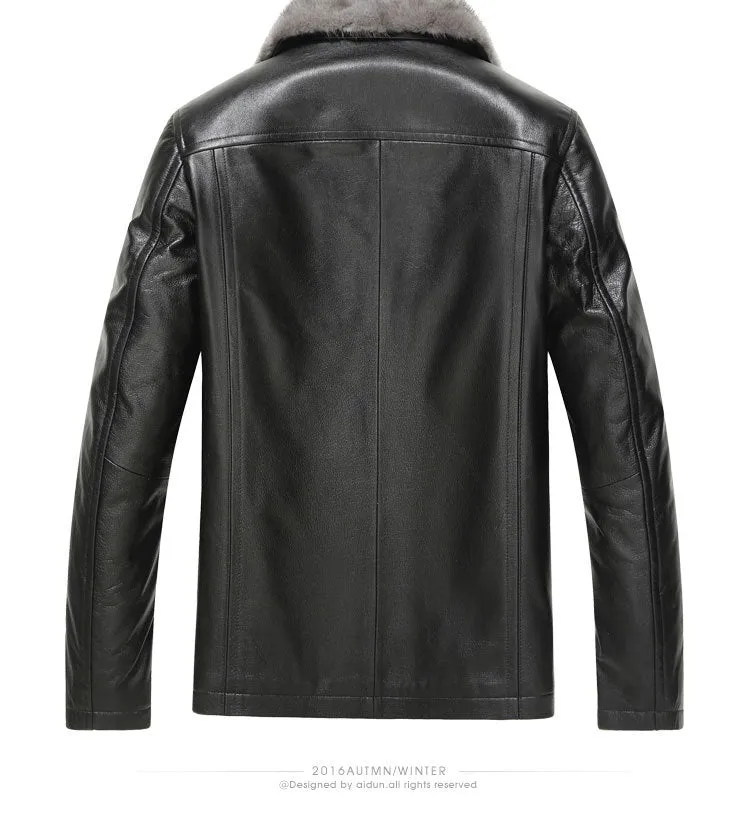 [Perfect gift] Men’s Winter Chic Fleece Leather Jacket