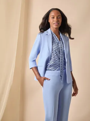 Petite One Button Cuff Sleeve Jacket, Iconic Stretch Crepe