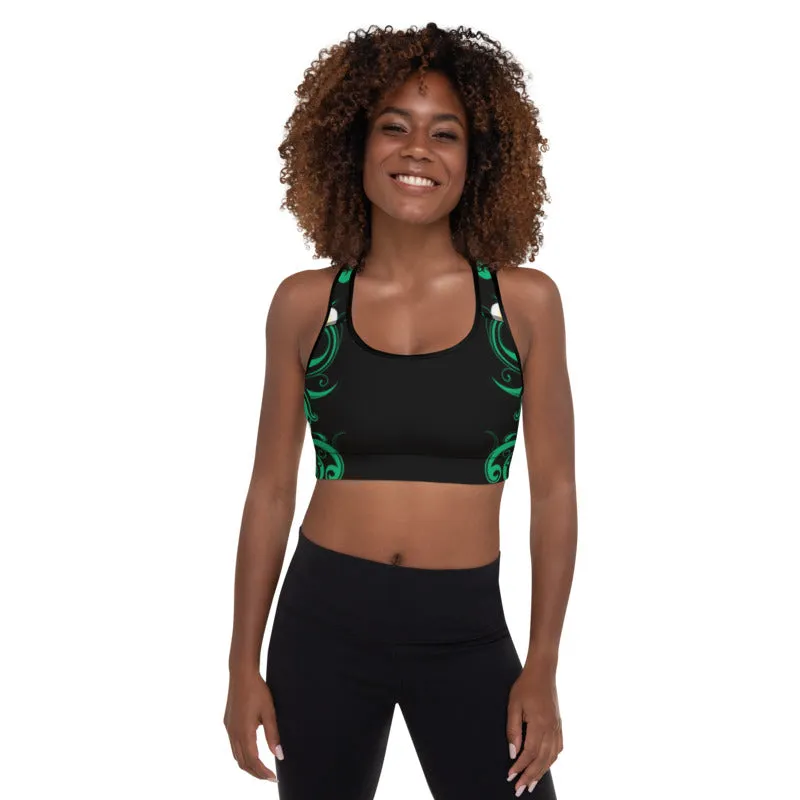 Plumeria Hawaiian Floral Pattern Padded Sports Bra