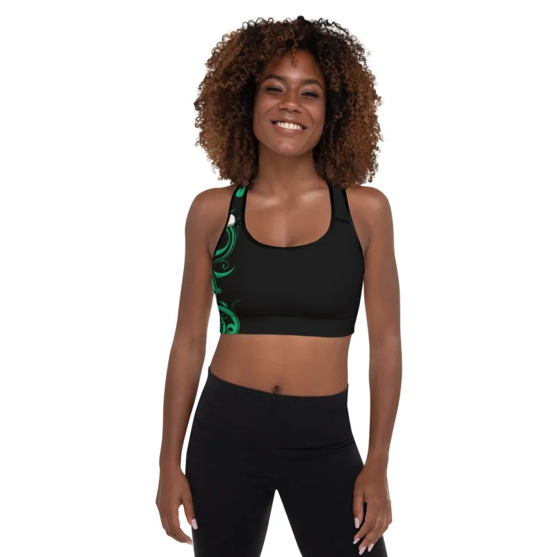 Plumeria Hawaiian Floral Pattern Padded Sports Bra