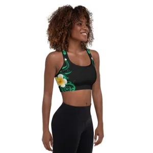 Plumeria Hawaiian Floral Pattern Padded Sports Bra