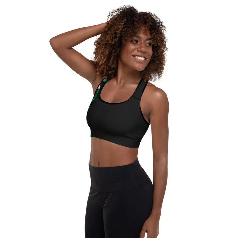 Plumeria Hawaiian Floral Pattern Padded Sports Bra