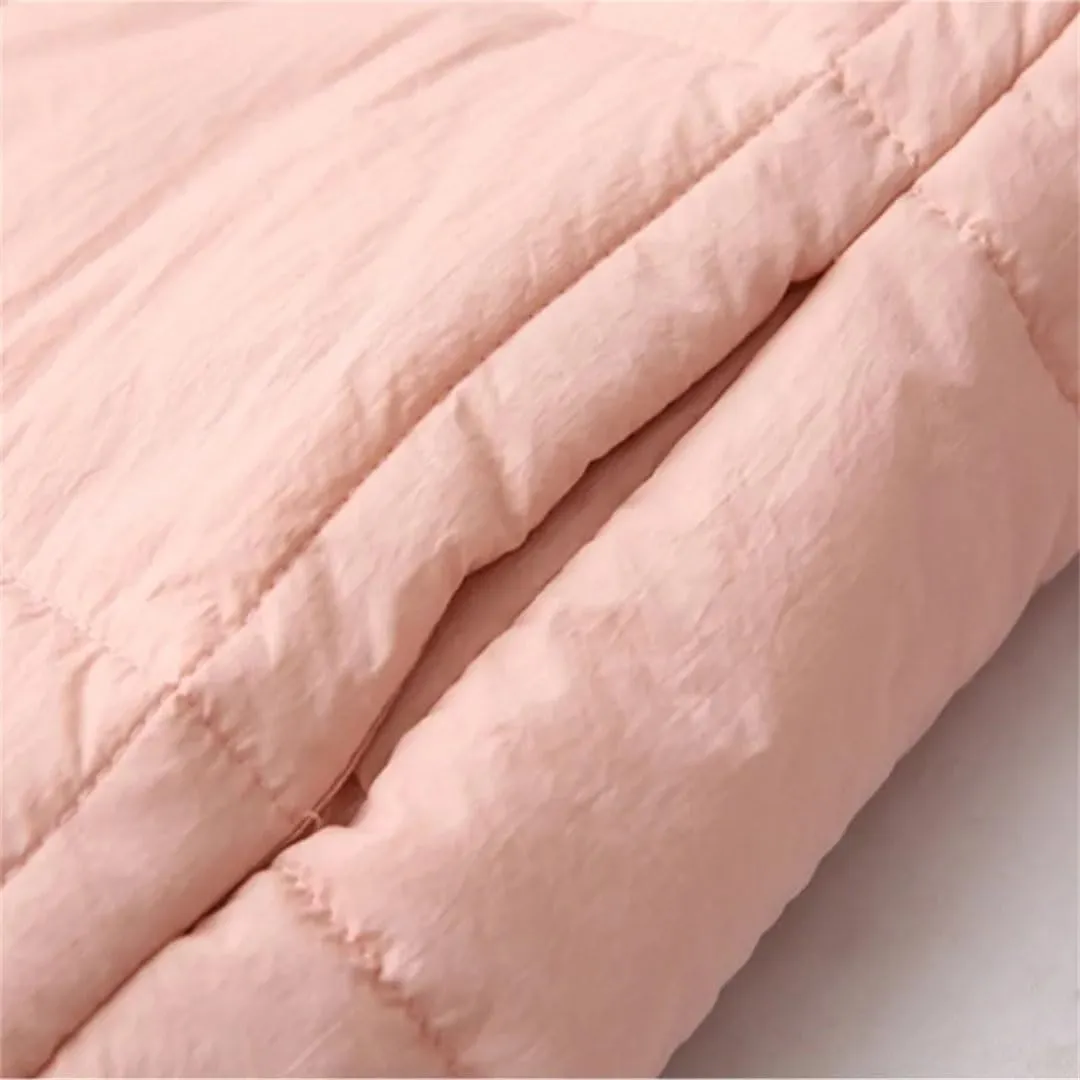 Plus Size Women Parka Autumn/Winter Fashion Square Contrast Color Cotton-Padded Coat
