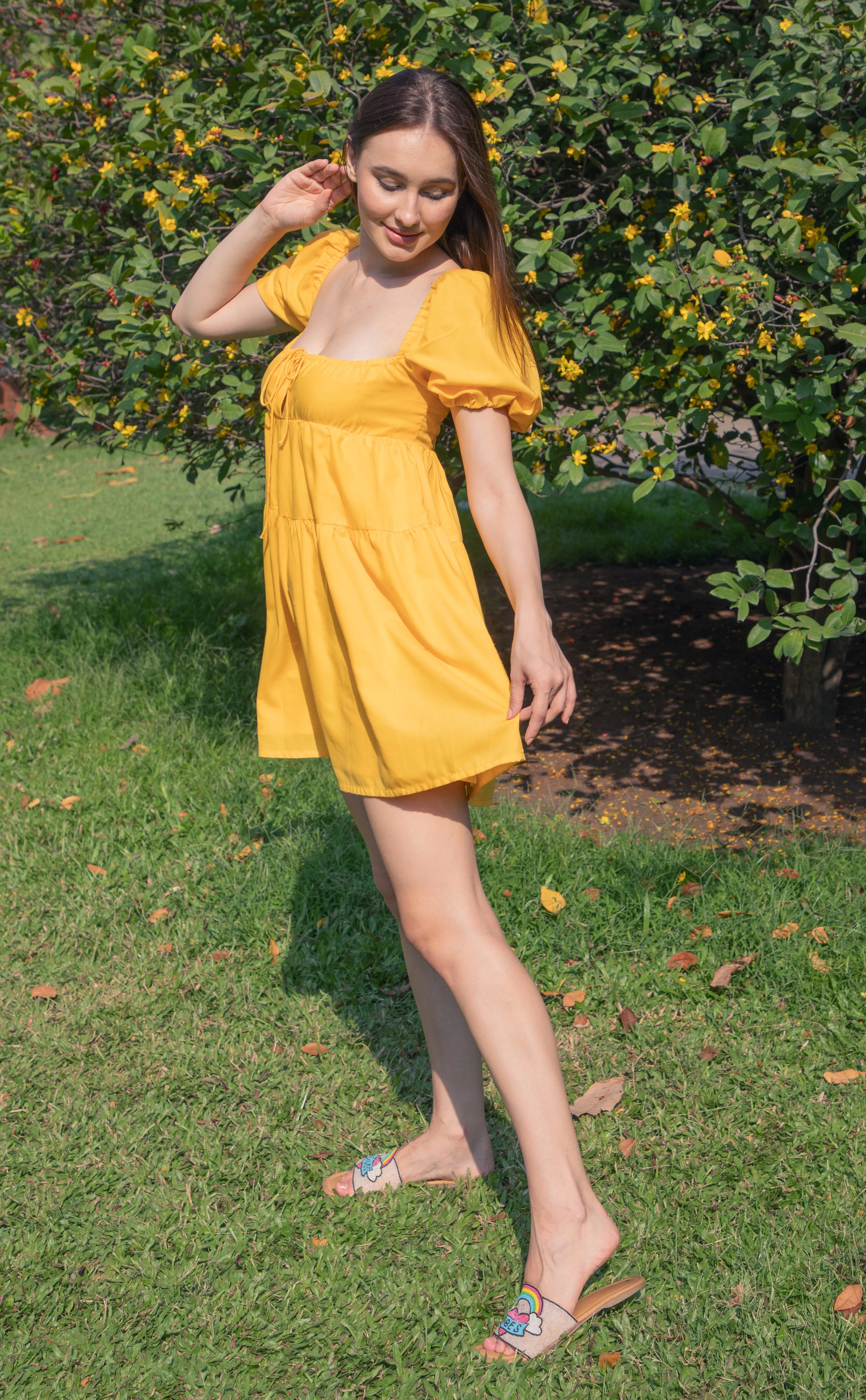 Puff Sleeves Holiday Dress