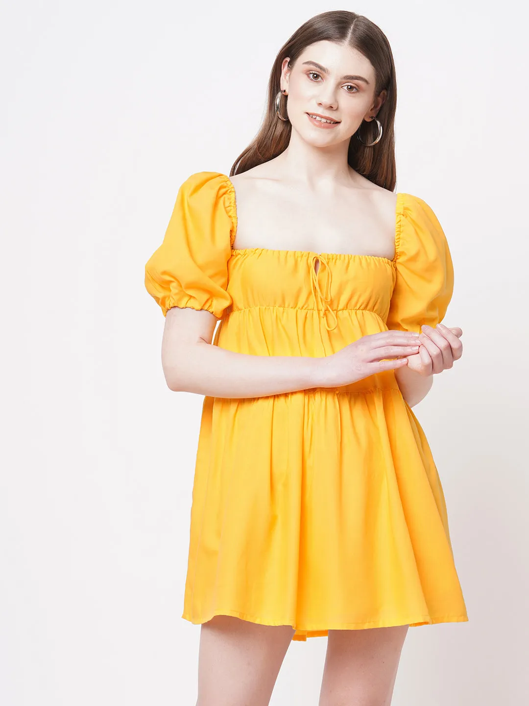 Puff Sleeves Holiday Dress