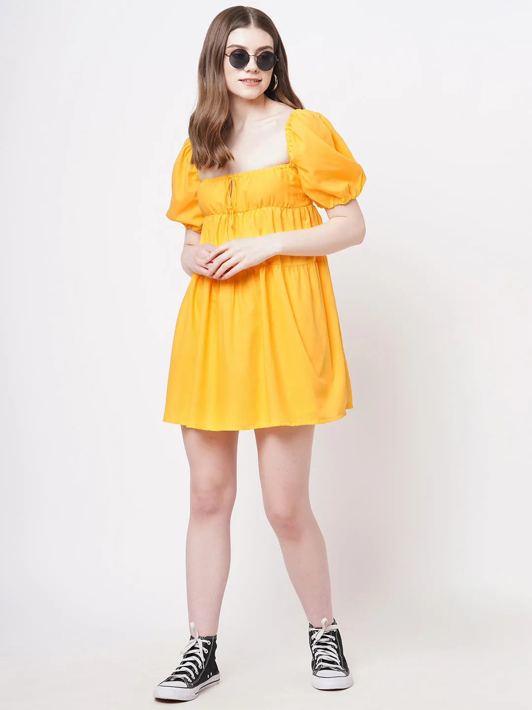 Puff Sleeves Holiday Dress