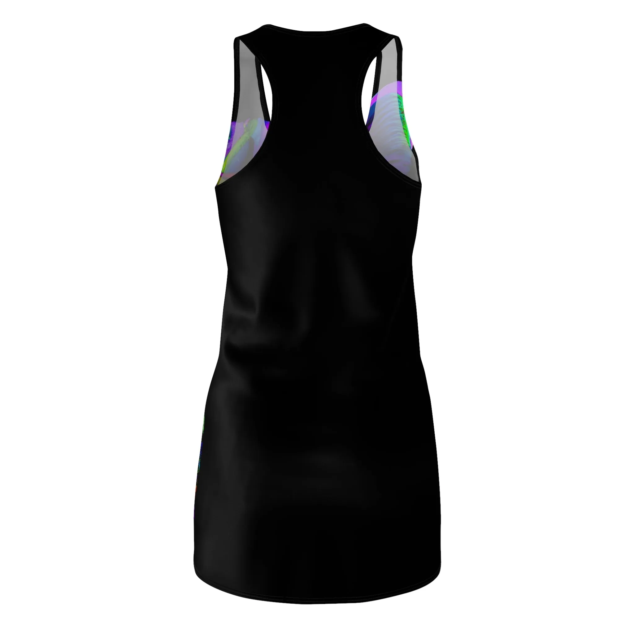 Pulse Puss: A Psychedelic Cat Raver Edition - Women's Cut & Sew Racerback Dress (AOP)