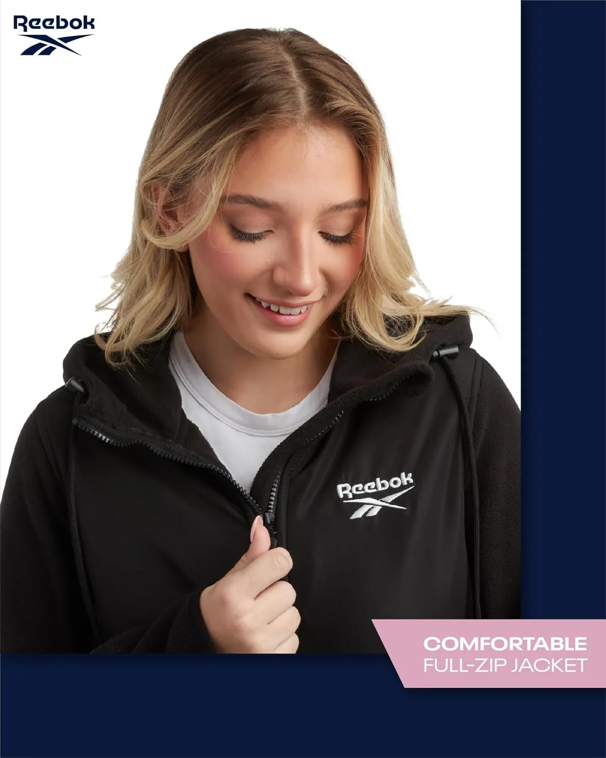 Reebok Women's Jacket - Polar Fleece Sweatshirt Jacket - Lightweight Coat for Women (S-XL)