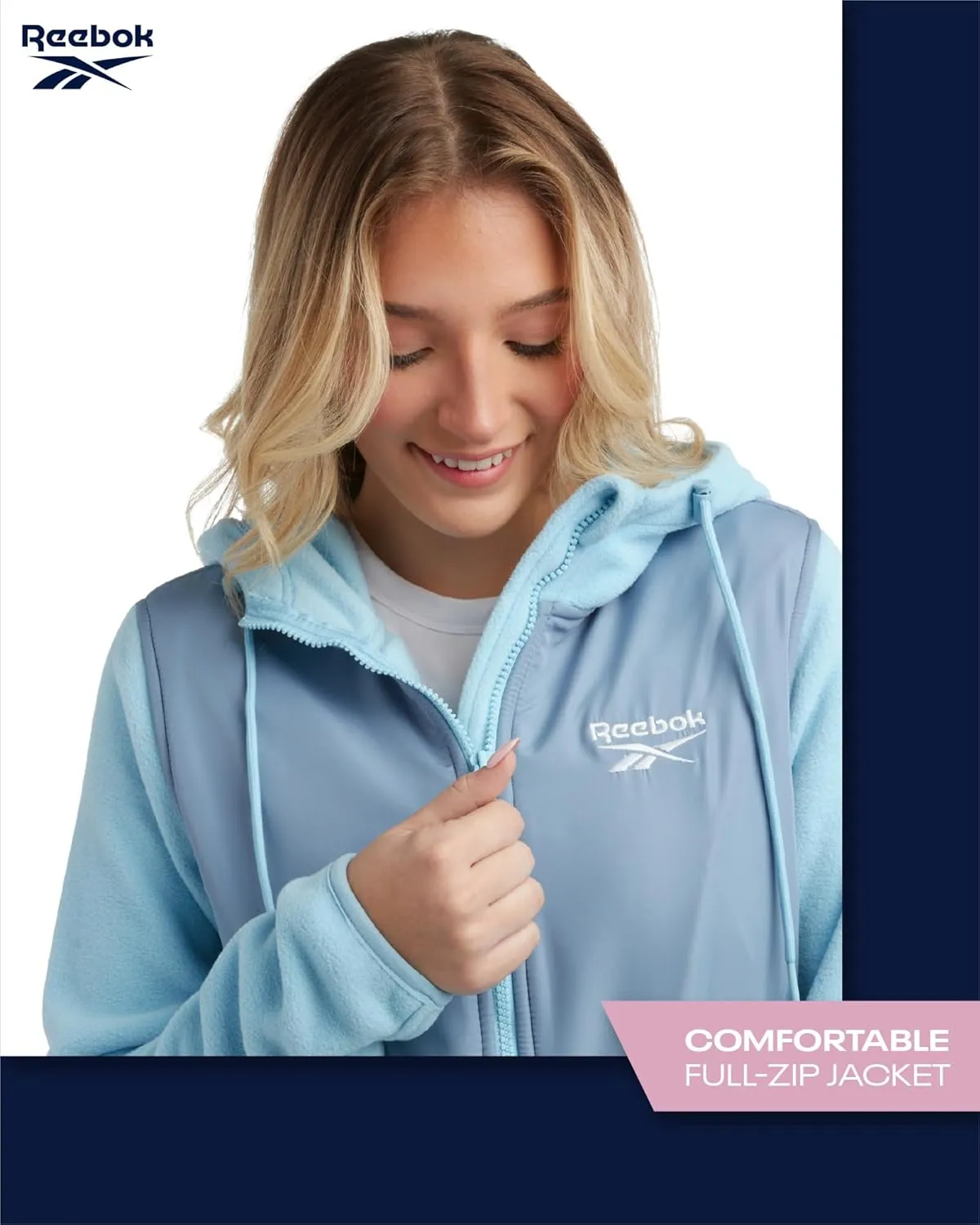 Reebok Women's Jacket - Polar Fleece Sweatshirt Jacket - Lightweight Coat for Women (S-XL)