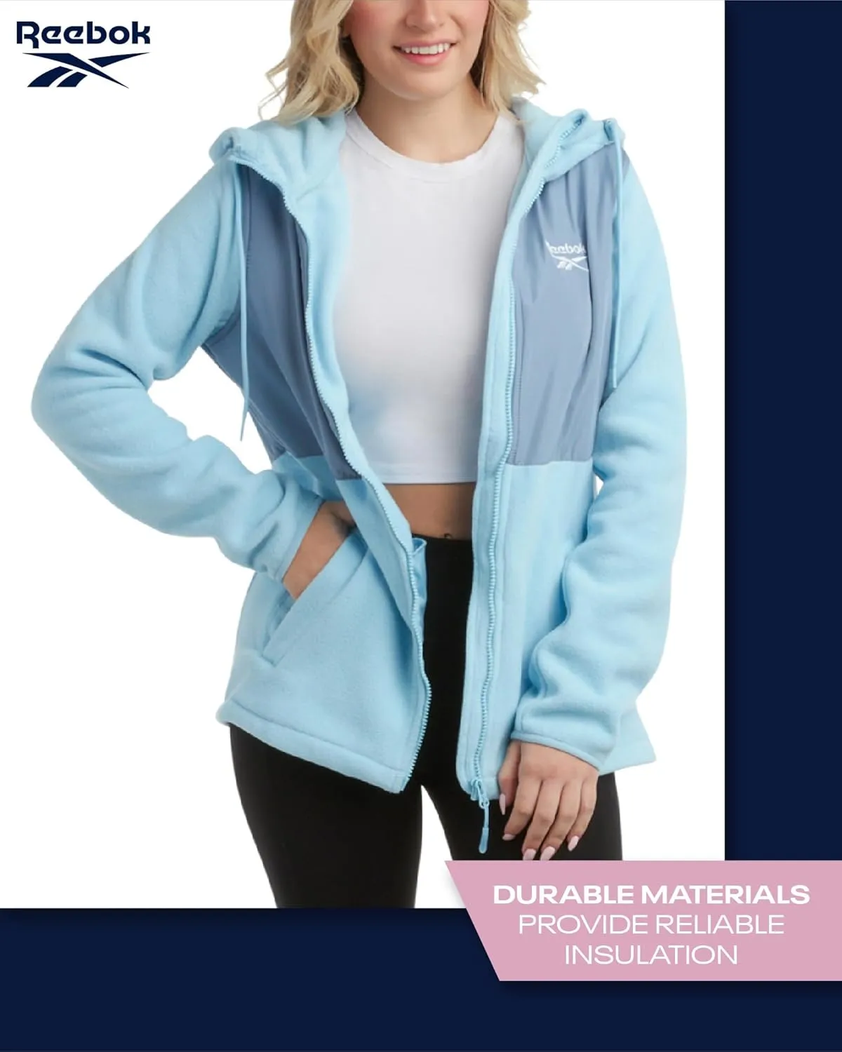 Reebok Women's Jacket - Polar Fleece Sweatshirt Jacket - Lightweight Coat for Women (S-XL)
