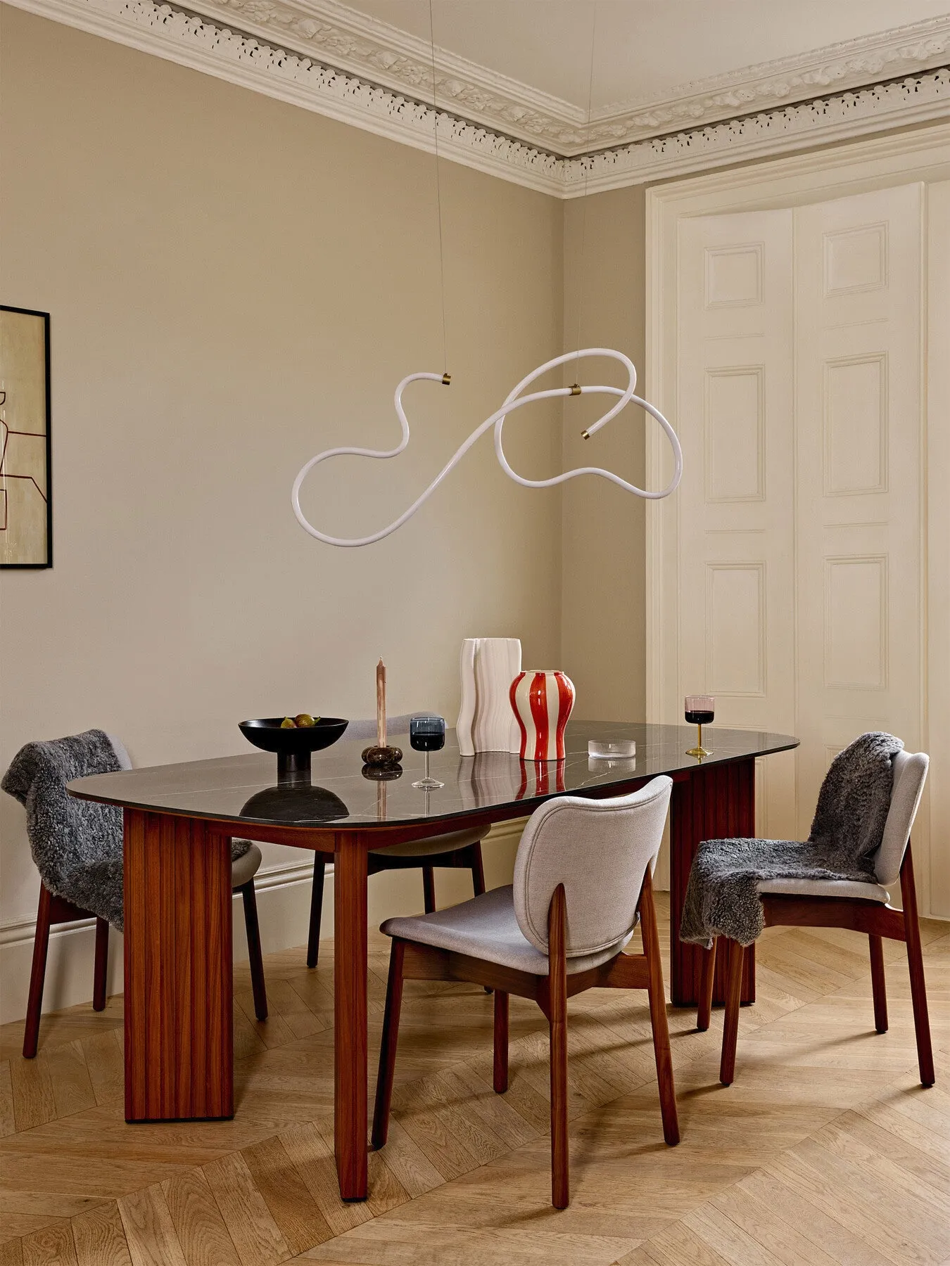 Riga Dining Table Grey Ceramic