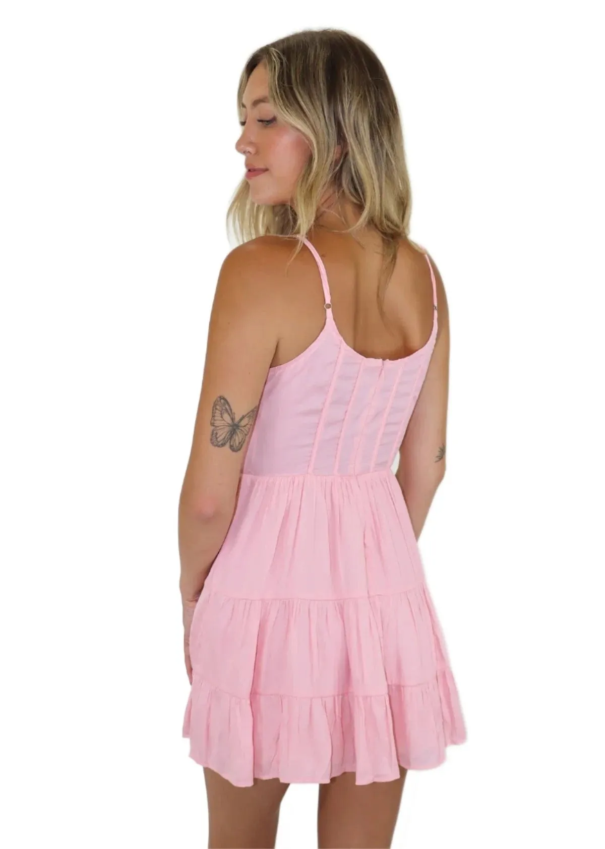 Rock N Rags - "How You Remind Me" Dress - Pink - Corset Flare