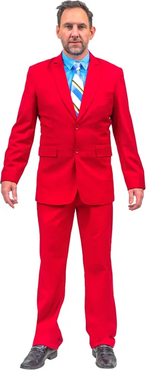 Ron Burgundy Fancy Dress Halloween Cosplay Costume for Adult Men - Stylish Fun Comfortable Suit Jacket Pant & Tie