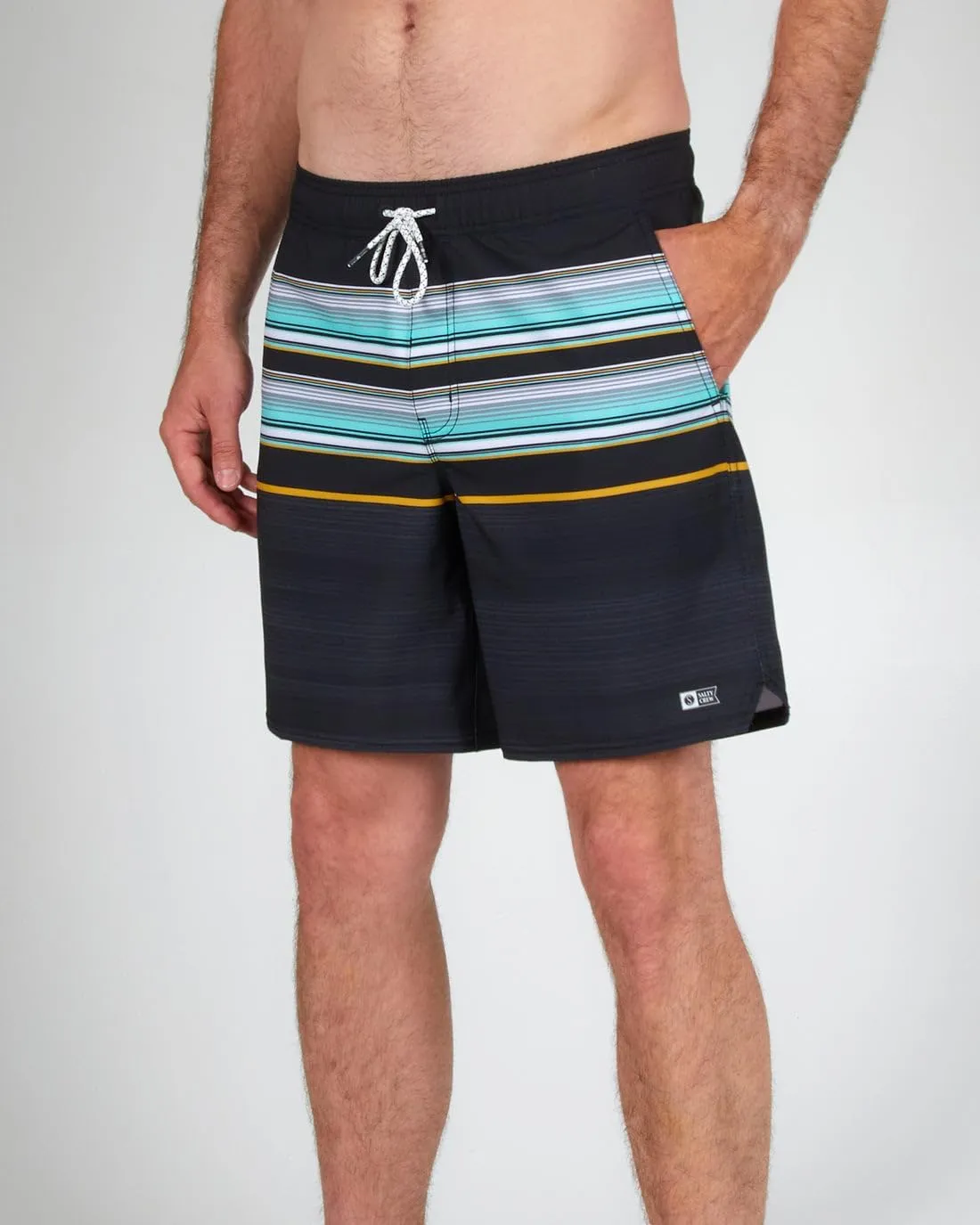 Salty Crew Tandem Elastic Men's Boardshorts - Lightweight Quick-Dry Swim Shorts with Elastic Waistband, Comfortable Fit