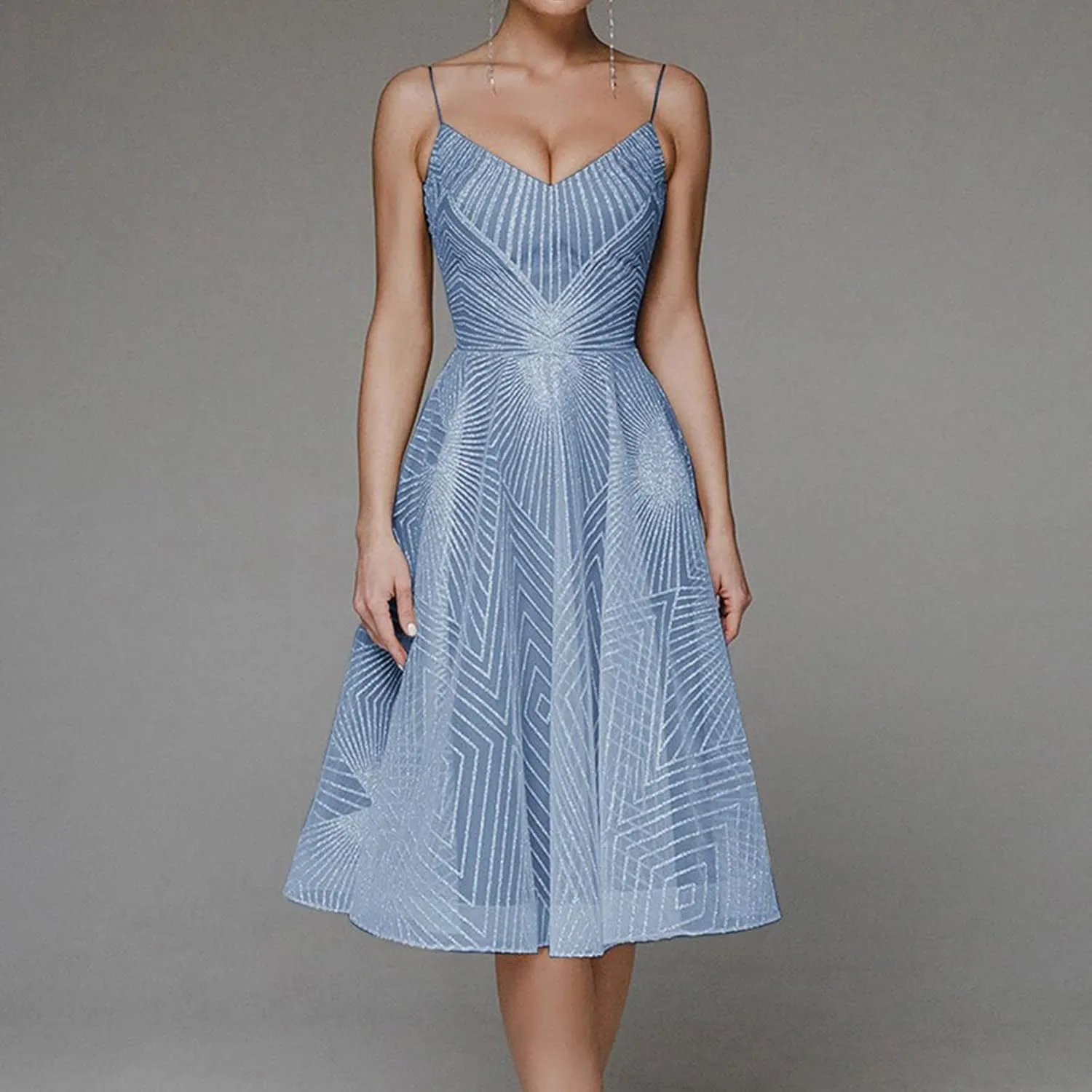 Semi Formal Dresses for Women Evening Party Plus Size Midi Cocktail Elegant Homecoming Prom Dress Summer Beach Dress