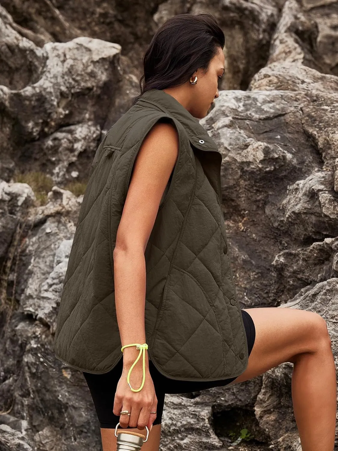 SENSERISE Womens Puffer Vest Quilted Vests Oversized Lightweight Outerwear Padded Jacket Winter Fall Outfits