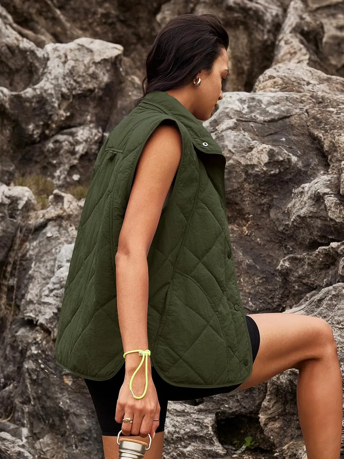 SENSERISE Womens Puffer Vest Quilted Vests Oversized Lightweight Outerwear Padded Jacket Winter Fall Outfits