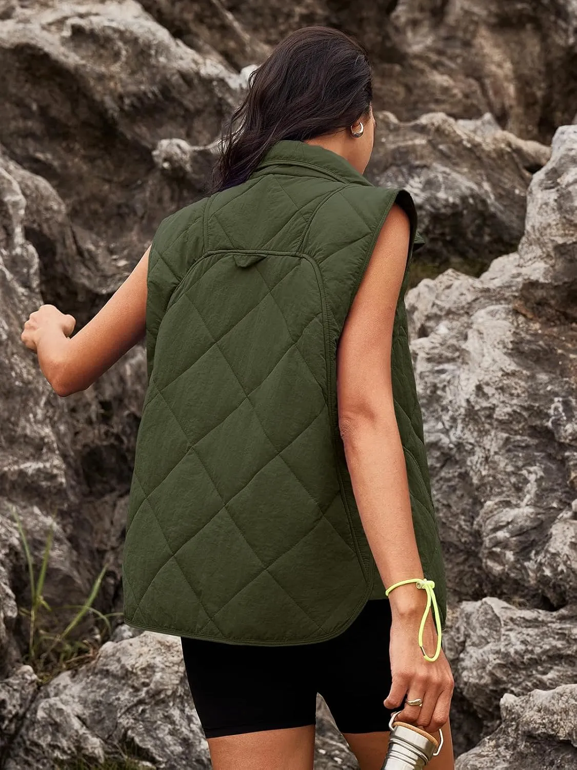 SENSERISE Womens Puffer Vest Quilted Vests Oversized Lightweight Outerwear Padded Jacket Winter Fall Outfits