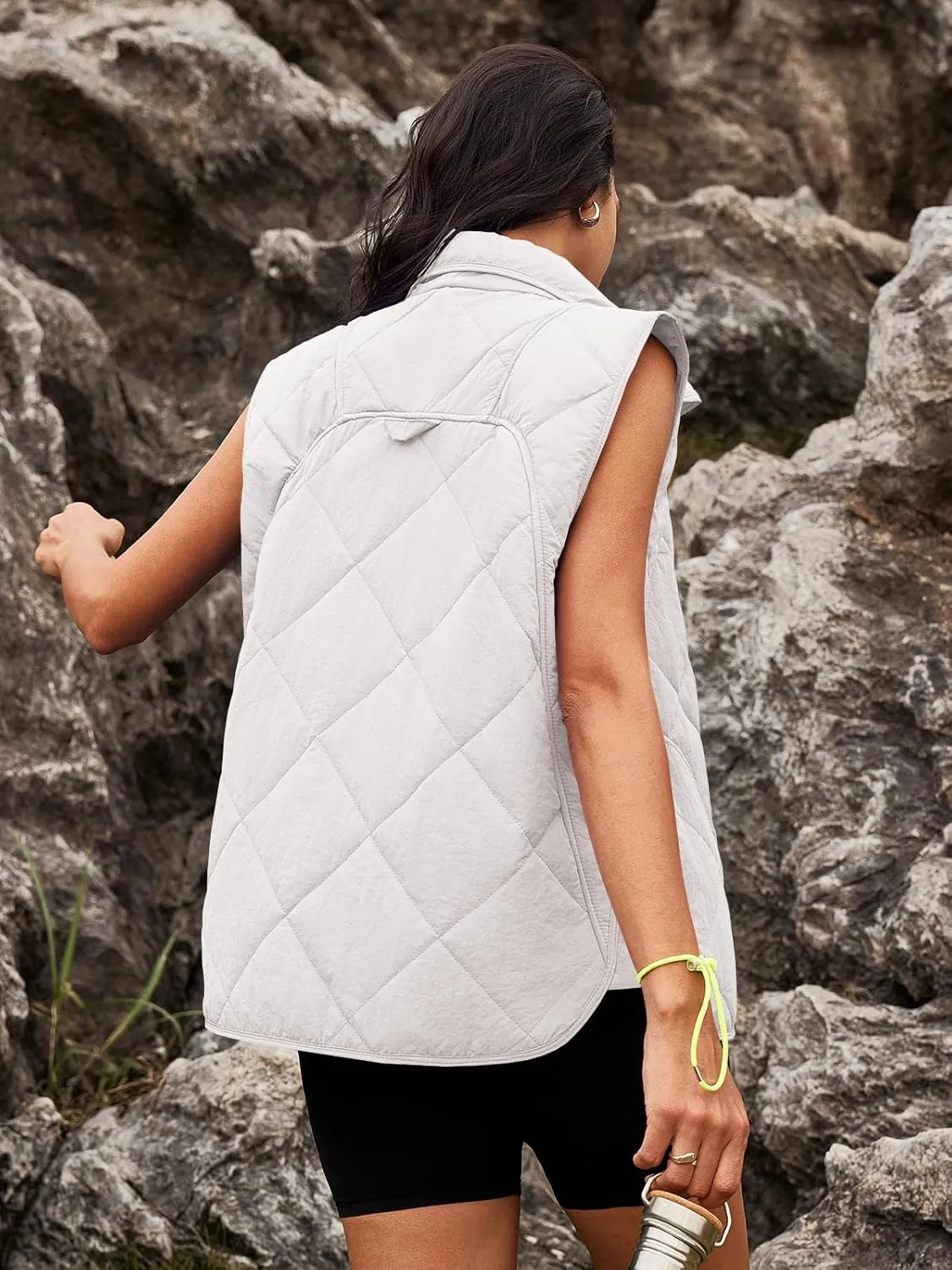 SENSERISE Womens Puffer Vest Quilted Vests Oversized Lightweight Outerwear Padded Jacket Winter Fall Outfits