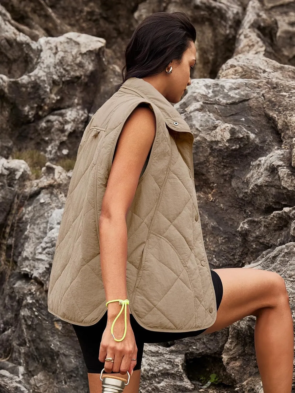 SENSERISE Womens Puffer Vest Quilted Vests Oversized Lightweight Outerwear Padded Jacket Winter Fall Outfits