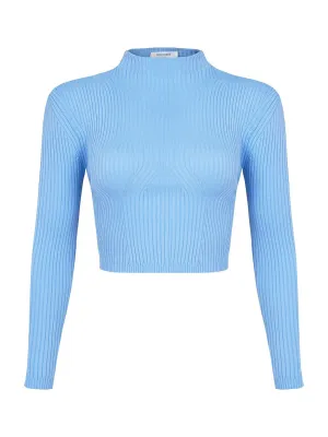 Shoulder Pad Knit Crop Top